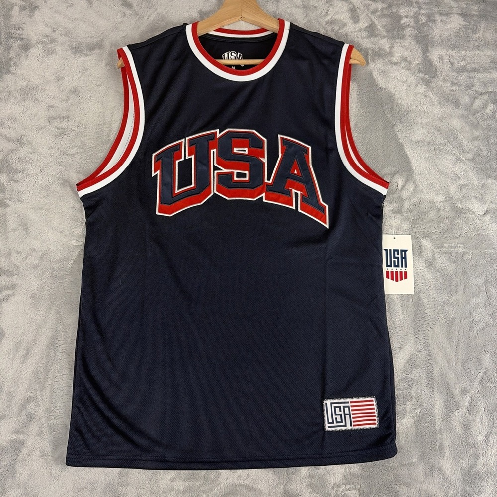 USA Basketball Jersey Sleeveless Top Mens Size Medium Team USA July 4th NEW!